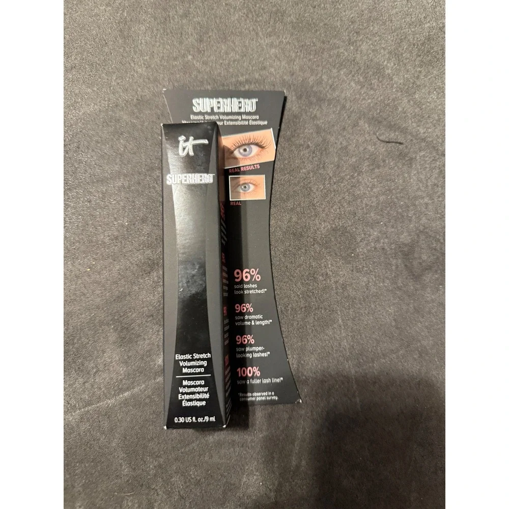 IT Cosmetics Superhero Elastic Stretch Volumizing Mascara Super Black 0.30oz NIB